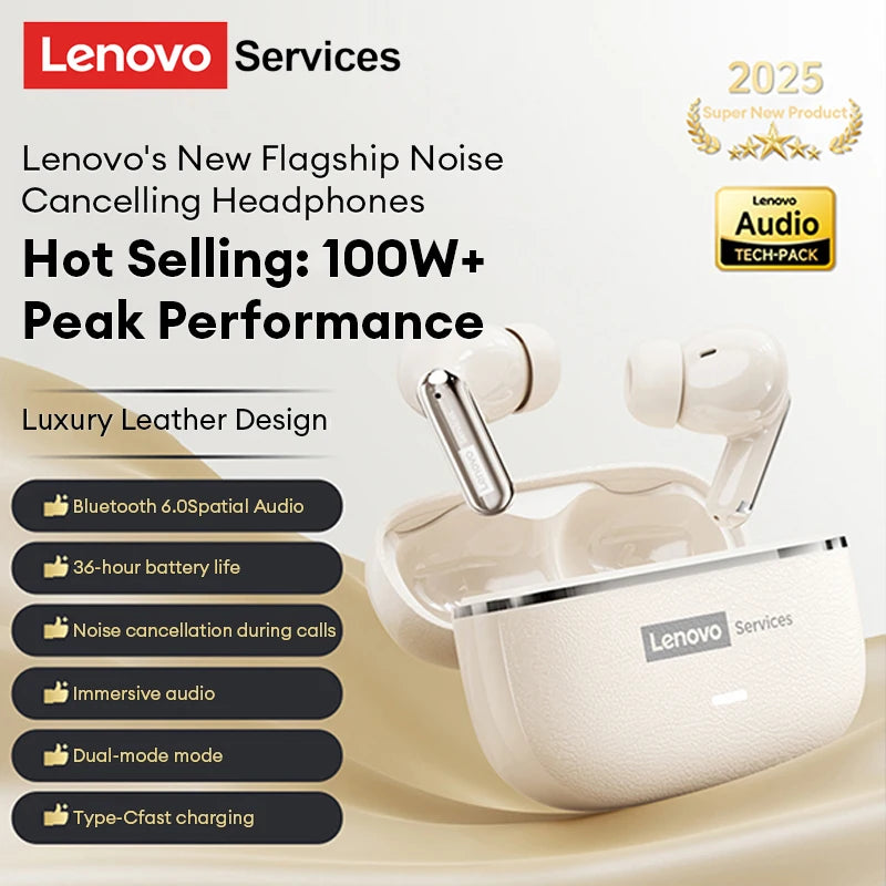Lenovo 2026 AI Real Time Translation Wireless Earphones TWS Hi-Fi IMAX-level Sound Earphones Stereo ENC Noise Cancelling Earbuds