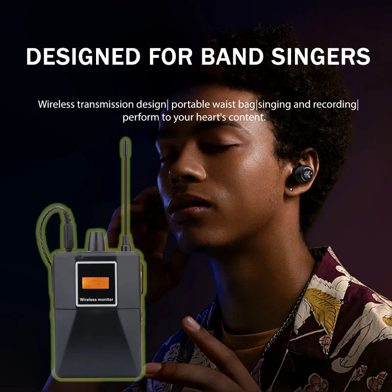 Professional Grade Stage Wireless In Ear Monitoring System With UHF mono mono Frequency,For Stage/Band/Drummer/Small Concert ﻿