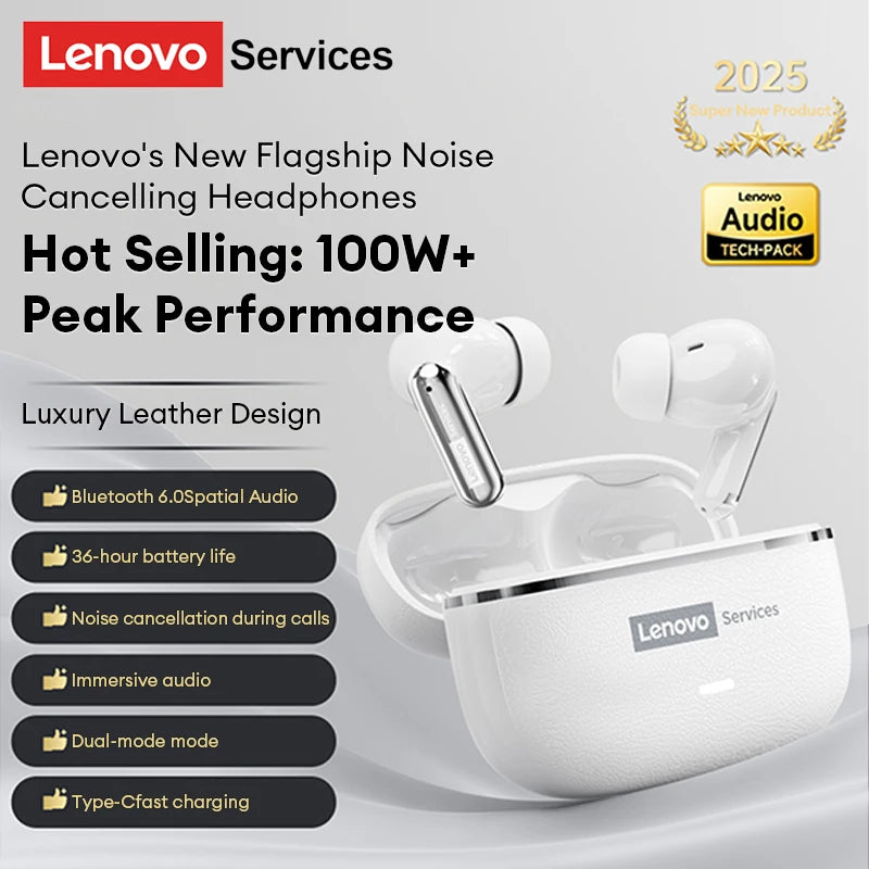 Lenovo 2026 AI Real Time Translation Wireless Earphones TWS Hi-Fi IMAX-level Sound Earphones Stereo ENC Noise Cancelling Earbuds