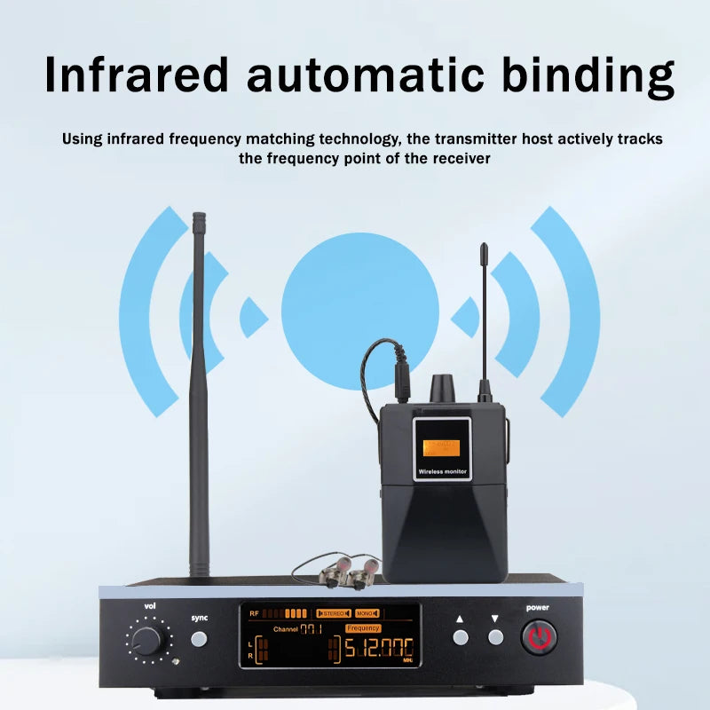 Professional Grade Stage Wireless In Ear Monitoring System With UHF mono mono Frequency,For Stage/Band/Drummer/Small Concert ﻿