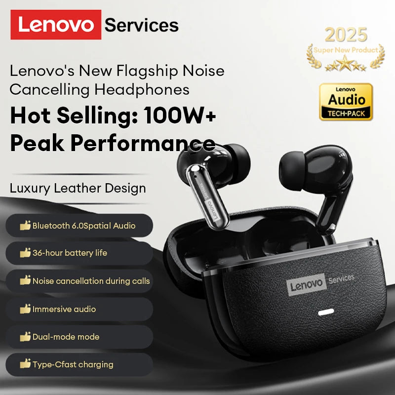 Lenovo 2026 AI Real Time Translation Wireless Earphones TWS Hi-Fi IMAX-level Sound Earphones Stereo ENC Noise Cancelling Earbuds