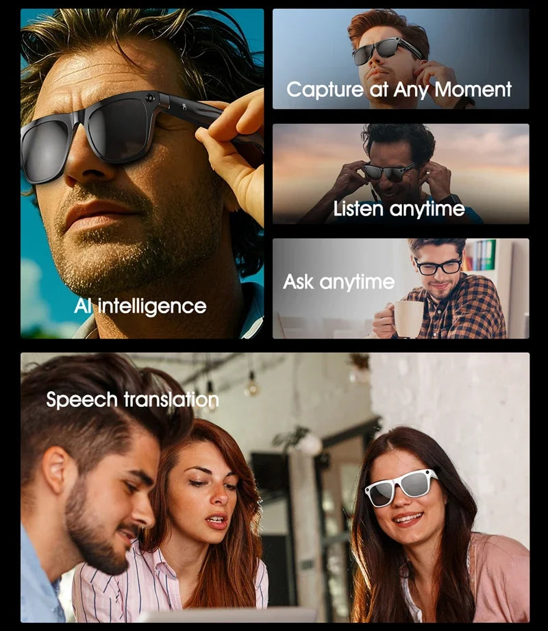 Lenovo 4K HD AI Smart Glasses Chat GPT 100MP Camera Bluetooth Call 260Mah Battery Voice Assistant Control Smart Glasses 2026