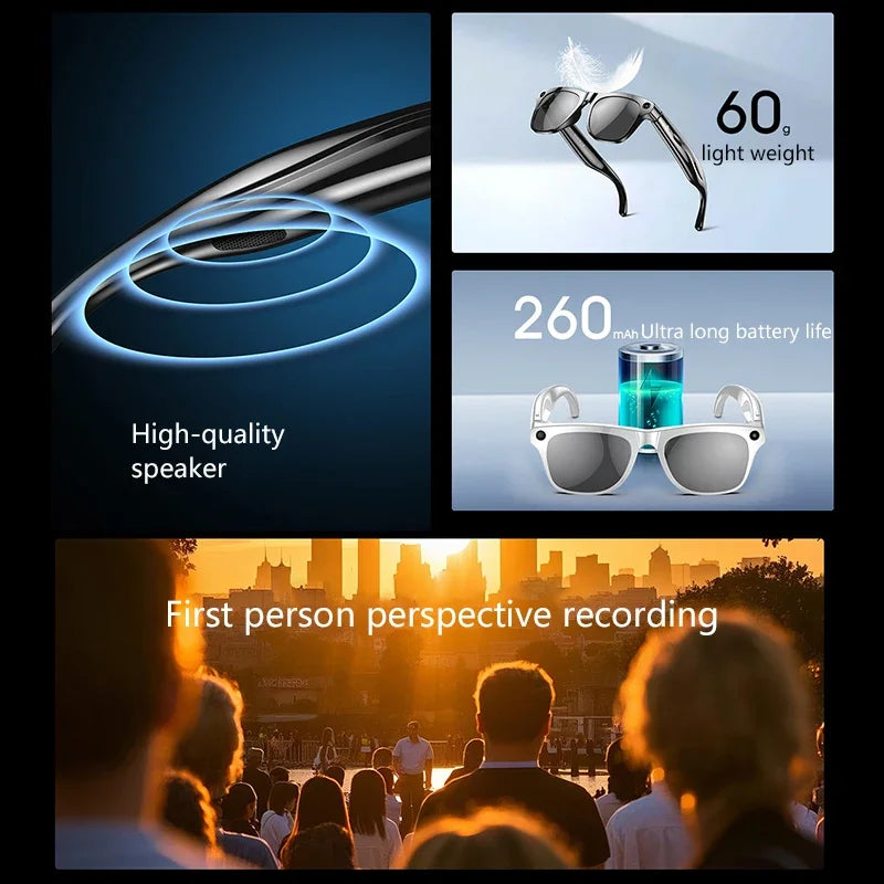 Lenovo 4K HD AI Smart Glasses Chat GPT 100MP Camera Bluetooth Call 260Mah Battery Voice Assistant Control Smart Glasses 2026